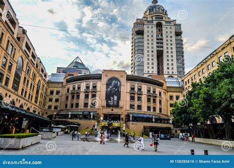 Sandton City Mall and Nelson Mandela Square with Statue of President ...