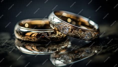 Premium Ai Image Shiny Gold Wedding Ring Symbol Of Love And