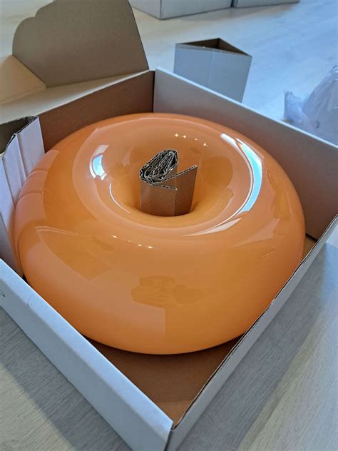 Ikea Varmblixt Led Donut Lampe Orange Neu Etsy