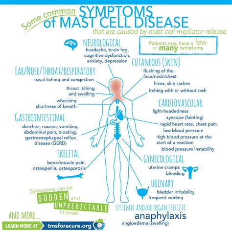 Mast Cell Disease Symptoms Infographic | Mast cell activation syndrome ...