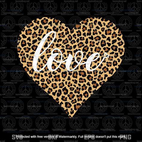 Love Leopard Heart Svg Cool Cheetah Leopard Print Heart Svg Valentine