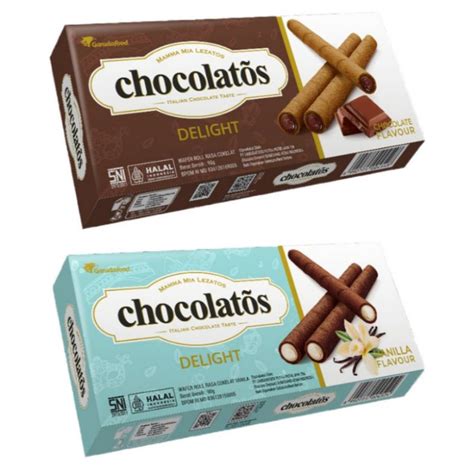 Jual Chocolatos Delight Wafer Roll Cokelat Vanila 90 G Shopee Indonesia