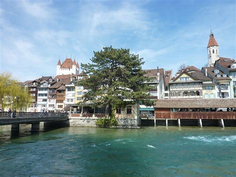 Edit free photo of Thun,aare,old town,pedestrian bridge,river - needpix.com