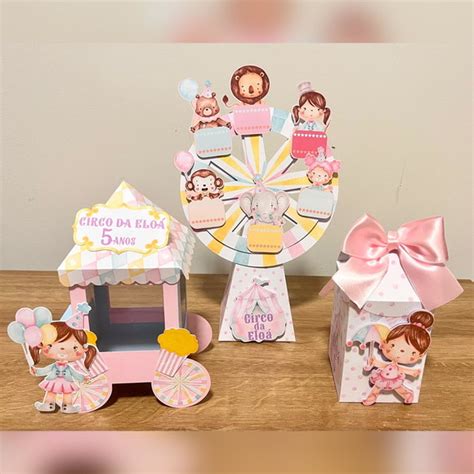 Personalizados Circo Rosa 30 Unidades Produtos Elo7