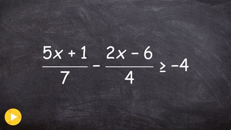 Solving A Linear Inequality With Fractions Youtube