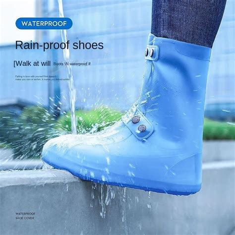 Rain Shoe Cover Thickened Waterproof Anti Skid Wear Resistant Silicone