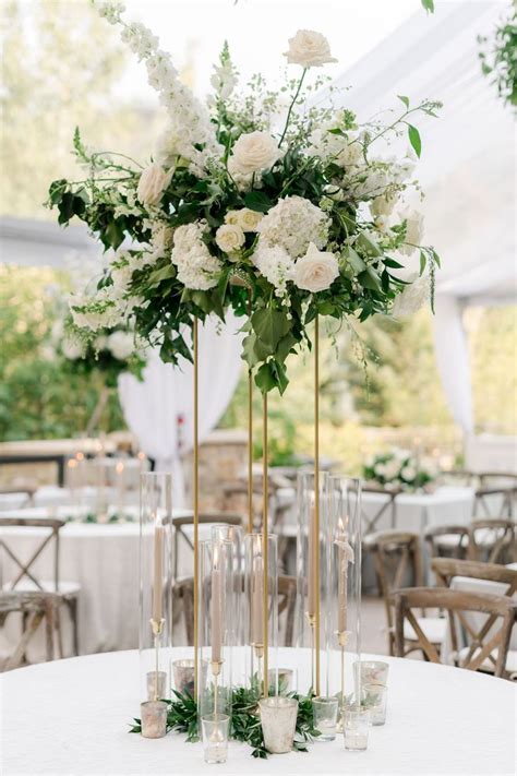 White Floral Centerpieces Wedding Floral Centerpieces Tall