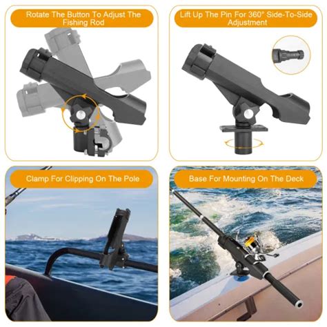 Dropship Boat Fishing Pole Rod Holder Rotatable Kayak Side Rail