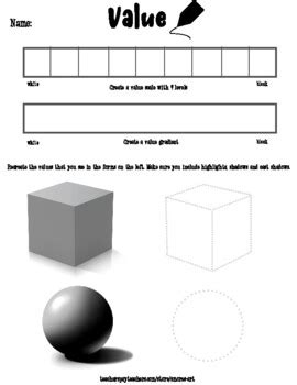 Value Shading Visual Art Worksheet By S Mores Art Tpt