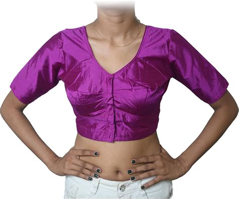 Fashind Womens Readymade Art Silk Violet Saree Blouse Choli Saree