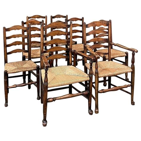 Napoleon Rush Seat Dining Chairs By Pottery Barn Set Of 8 For Sale At 1stdibs Pottery Barn