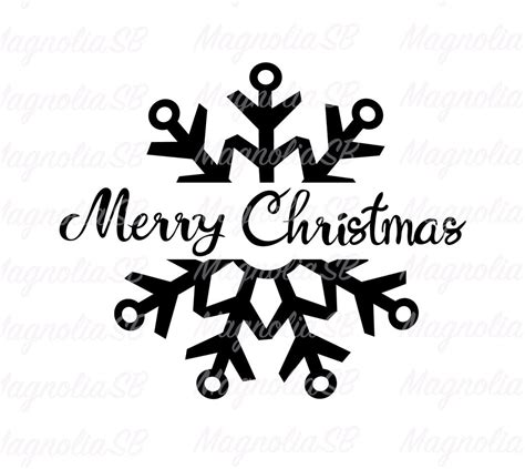 Snowflake Svg Merry Christmas Svg Snowflake Cutting Etsy