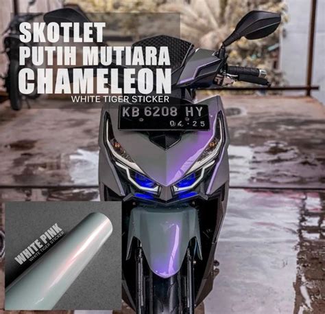 SKOTLET STIKER MOTOR PUTIH MUTIARA BLUE SCOTLITE WHITE PEARL BLUE