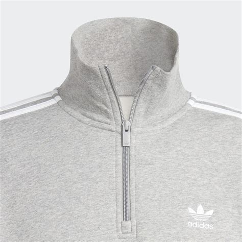 Adidas Adicolor Classics 3 Streifen Half Zip Sweatshirt Grau Adidas