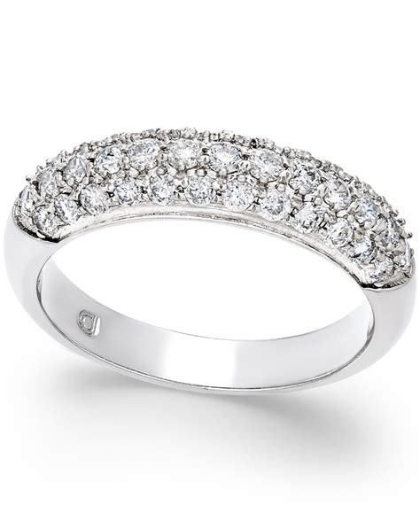 Diamond Pave Band 34 Ct Tw In 14k White Gold Pave Diamond Band