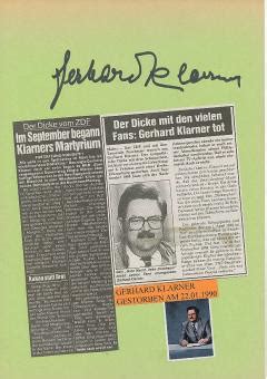 Kelocks Autogramme Gerhard Klarner 1990 ZDF Heute