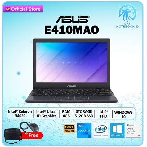 Jual Laptop Asus E410mao Intel Celeron N4020 4gb 512ssd W10ohs 140