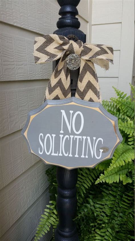 Oval Grey No Soliciting Sign by WillowLaneGifts on Etsy Front Door ...