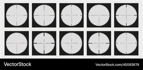 Optical sight view sniper scope pov overlay Vector Image