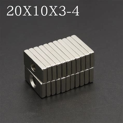 Imán de neodimio de 20mm x 10mm x 3mm bloque N35 NdFeB súper potente