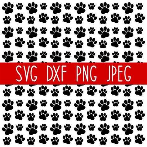 Paw Print SVG, Paw Print Pattern SVG, Paw Prints Digital Paper PNG ...