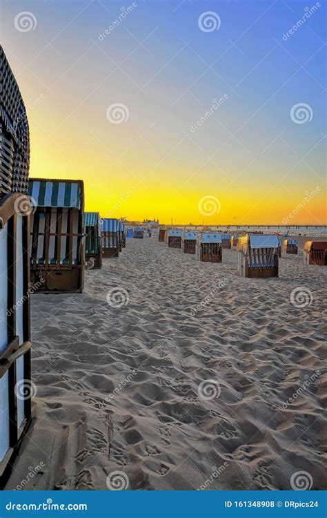 Beach Chairs On The Sand Beach Of Ahlbeck Germany Stock Photo Image