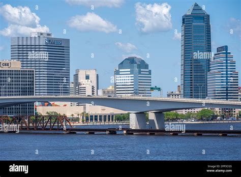 Jacksonville City Skyline Along The Northbank Of The St Johns River In