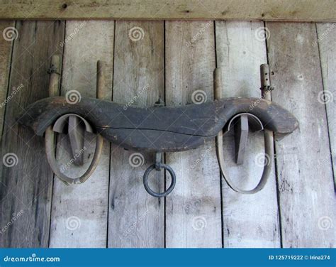 Vintage Old Wooden Rustic Yoke Stock Photo Image Of Tradition