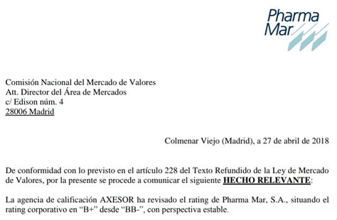 Pharma Jonpi Pharmamar La Agencia de Calificación AXESOR ha