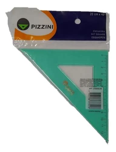 Escuadra Pizzini 3732 20cm 45 Acrilico Verde Dibujo Tecnico