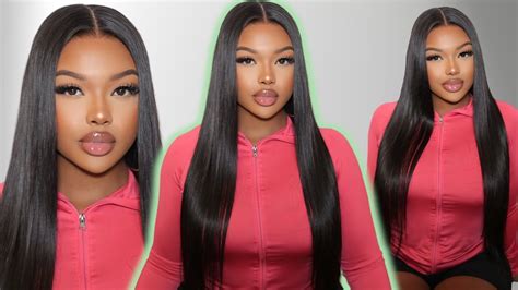 Sleek Bust Down Middle Part Wig Install Ft Wesface Hair Youtube