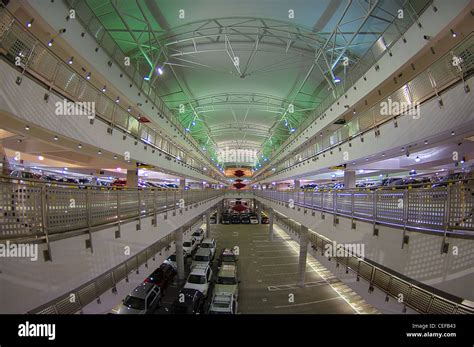 Indianapolis airport garage at night HDR image Stock Photo - Alamy