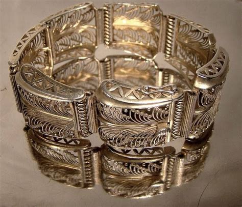 Utika Sterling Silver Gilt Filigree Hinged Bracelet S Etsy