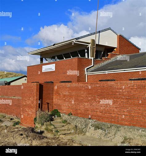 Disused Coastguard Station On St Annes Beach Lancashire Uk Stock Photo