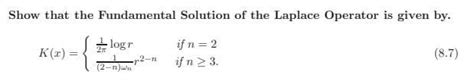 Solved Show That The Fundamental Solution Of The Laplace Chegg