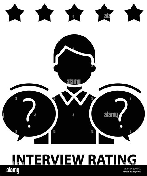 Interview Rating Icon Black Vector Sign With Editable Strokes Concept