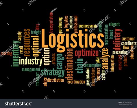 Logistics Word Cloud Concept On Black Stock Illustration