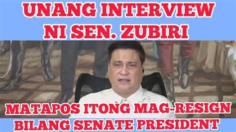 Sen Migz Zubiri Interview Matapos Mag Resign Bilang Senate President