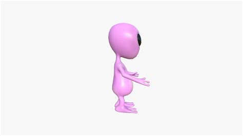 3d Model Cute Alien A09 Pink Black Simple Character Design Vr Ar Low Poly Cgtrader