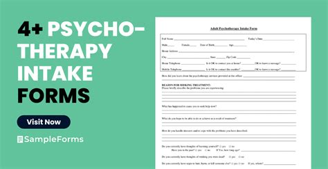 Free 4 Psychotherapy Intake Forms In Pdf