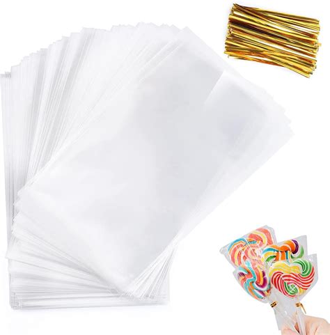 JDXun 100 Pcs Sachets Transparents Bonbons Sachet Plastique