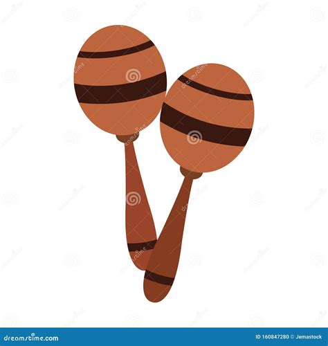 Cuban Maracas Icon Colorful Flat Design Stock Vector Illustration Of