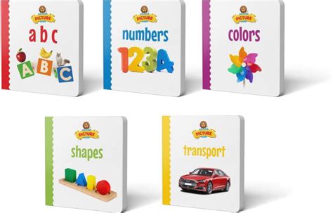 Early Learning My First Picture Book Abc Numbers Colors Shapes Transport 5 Set Pack Buy