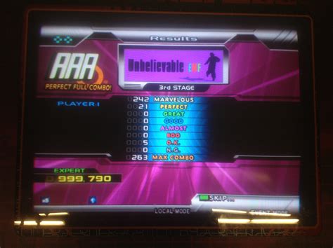 Kon Unbelievable Double Expert PFC AAA On DDR SuperNOVA2 Score