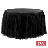 Sheer Tulle Tutu Table Skirt 17ft Long Black