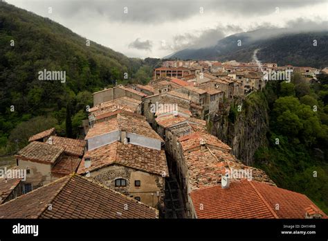 View of Castellfollit de la Roca Stock Photo - Alamy