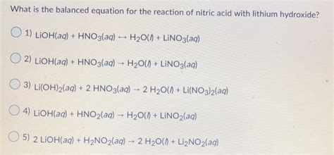 Solved What is the balanced equation for the reaction of | Chegg.com