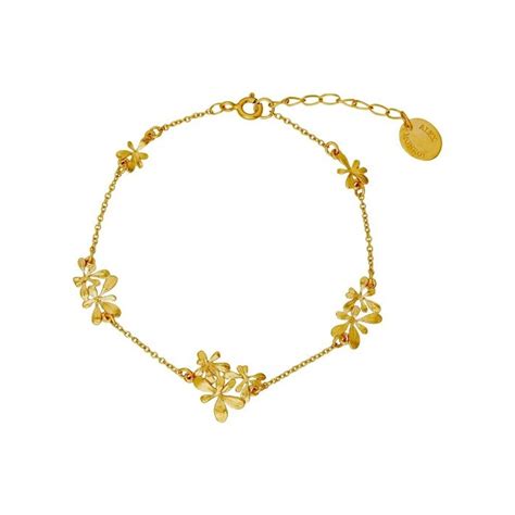 Alex Monroe 22ct Gold Plated Rosette Cluster In Line Pathway Bracelet