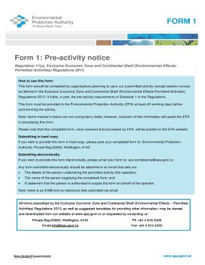 Fillable Online Epa Govt Form Pre Activity Notice Epa Home Page