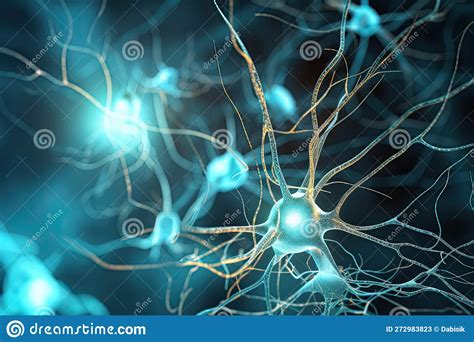 Neuron Cells On Abstract Background Neural Connections In The Human